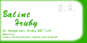 balint hruby business card